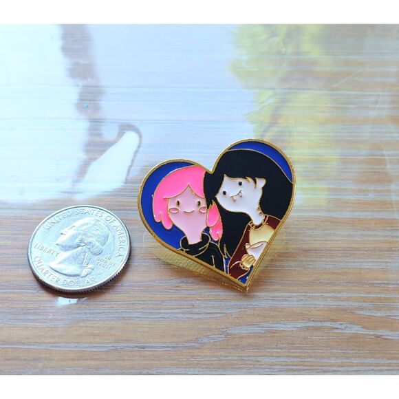 Adventure Time Pin Princess Bubblegum Marceline Heart Enamel Pin - Picture 3 of 3